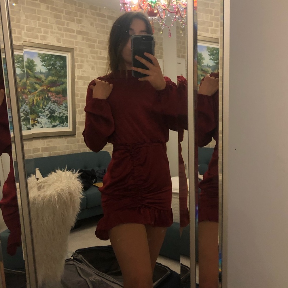 Red adjustable sinch dress